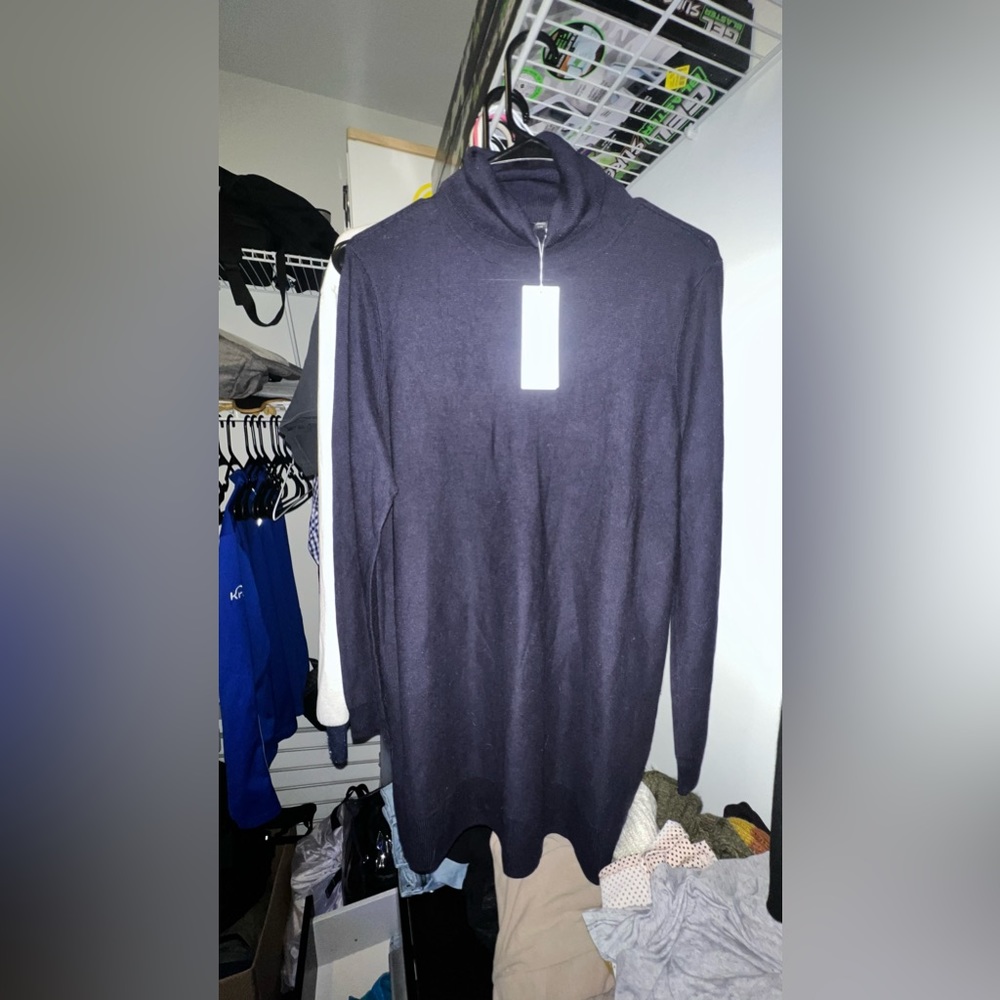 Eileen Fisher Turtleneck Tunic Top - Midnight